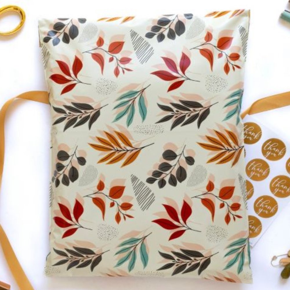 20 12x15.5 fall leaves design polymailer